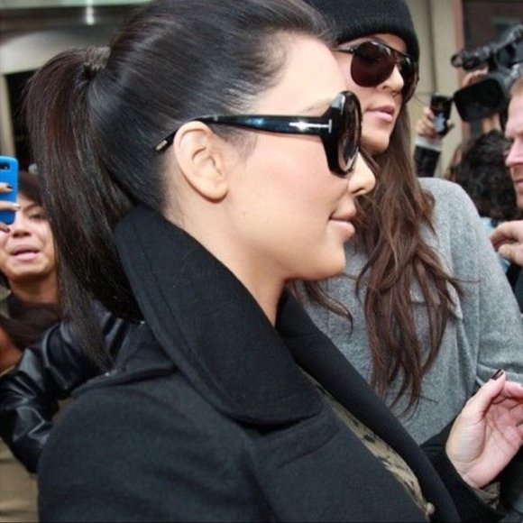 Tom Ford Natalia Sunglasses ASO Kim Kardashian Black Grey Oversized TF12 Gold T main image 8